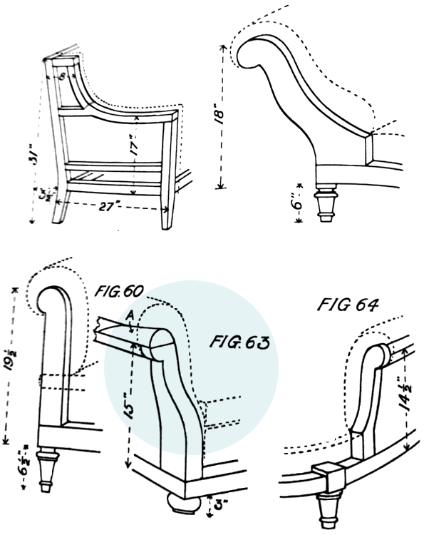 vintage upholstery diagram